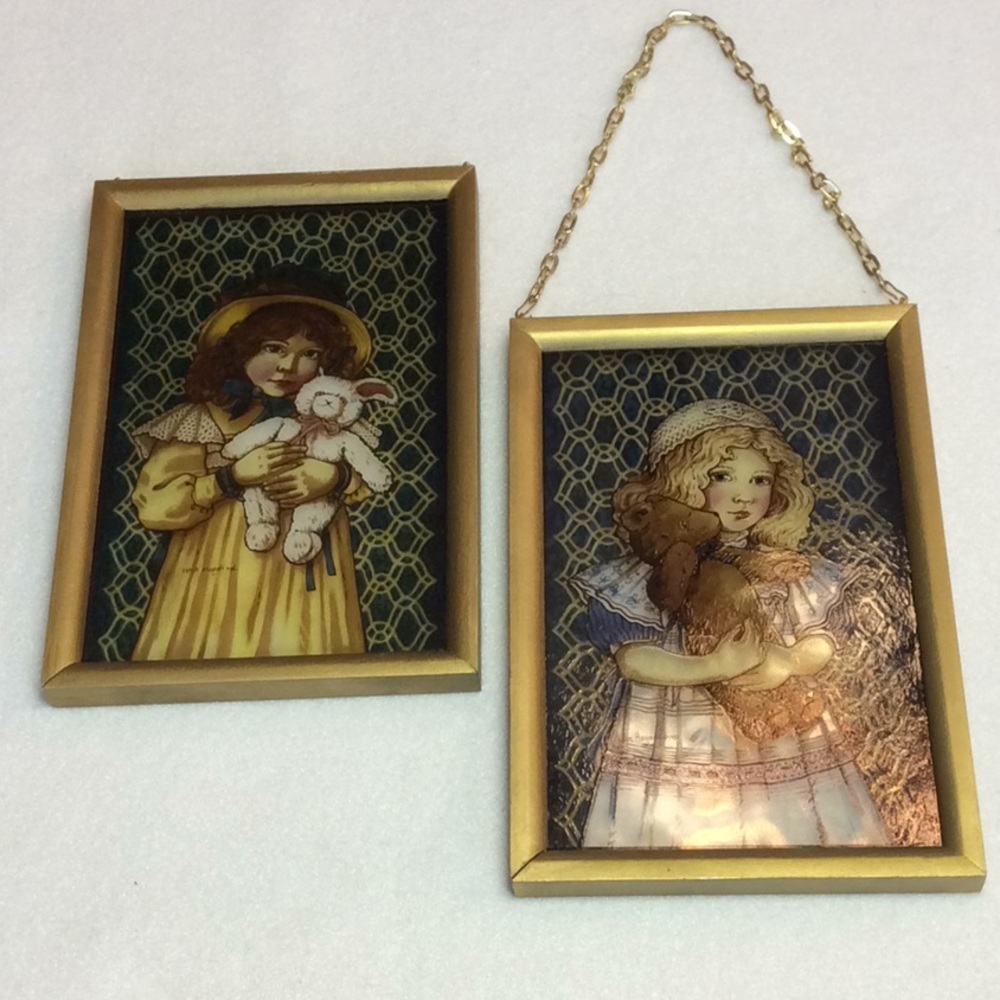 FINAL SALE PRICE Jan Hagara Glass Picture Set - Signed